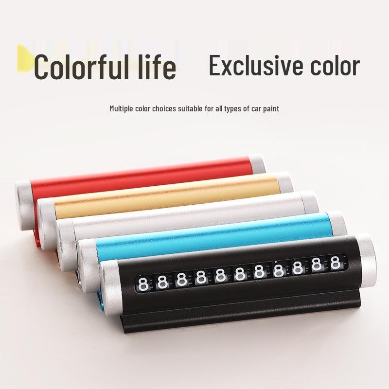 Adjustable Temporary Parking Sign: Aluminum Car Phone and Number Plate