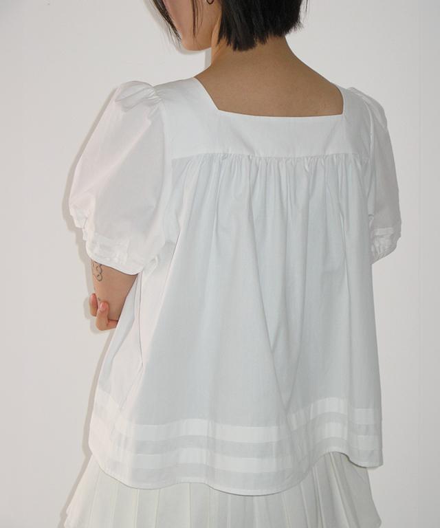 RONRON Tie Detail Button Blouse White