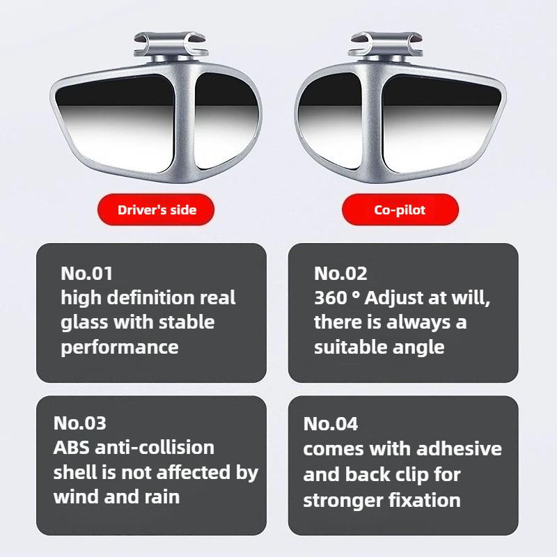 Car Rearview Mirror Blind Spot Mirror For Car Front Rear Wheels Wide Angle Reverse Parking Auxiliary Tool Accessories