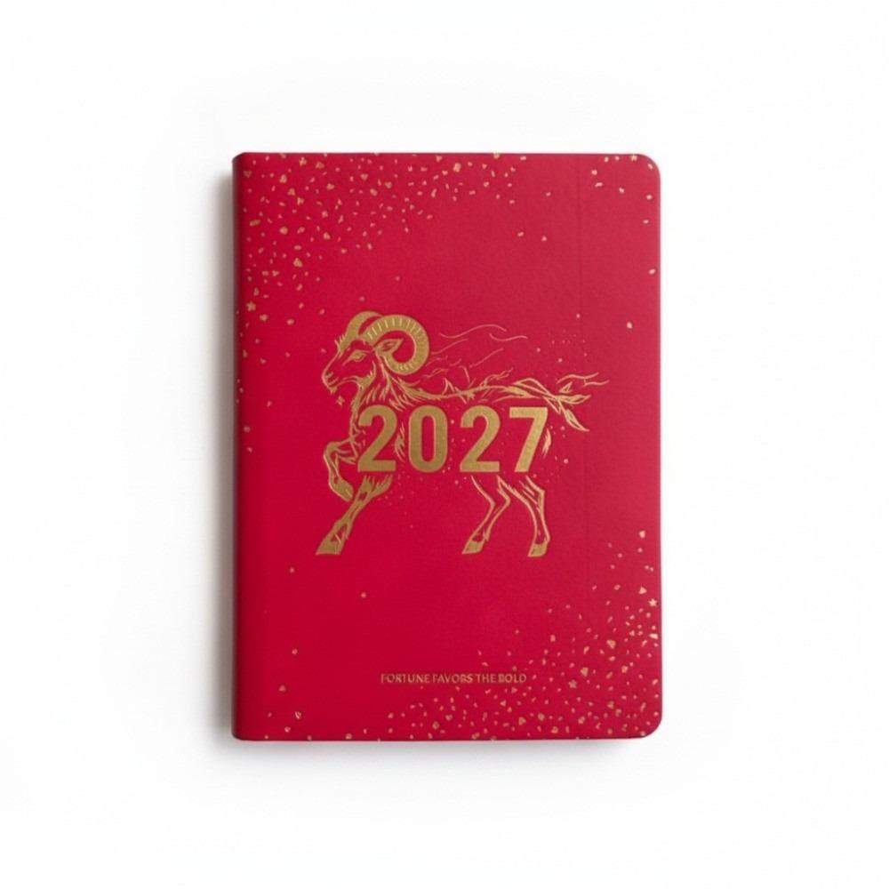 Chinese Zodiac Sheep Year Planner PU Waterproof New Year Daily Planner Calendar Diary  School