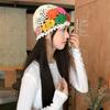 Literary and Artistic Color Knitted Hollow Flower Headgear Women's Summer Thin Cute Niche Hat Tide