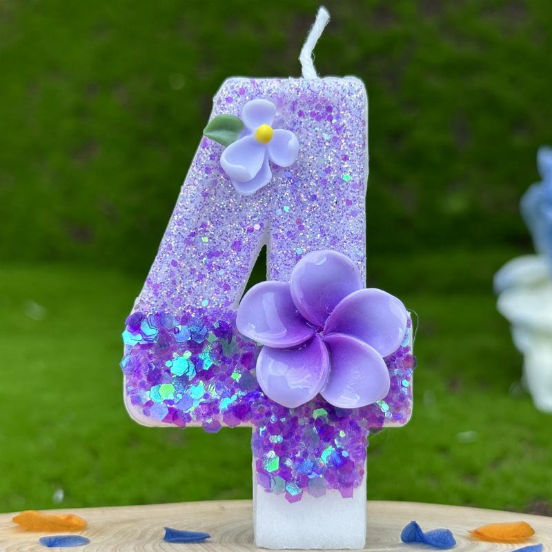 Creative Digital Birthday Candle Decorations: First Birthday Celebration Flowers