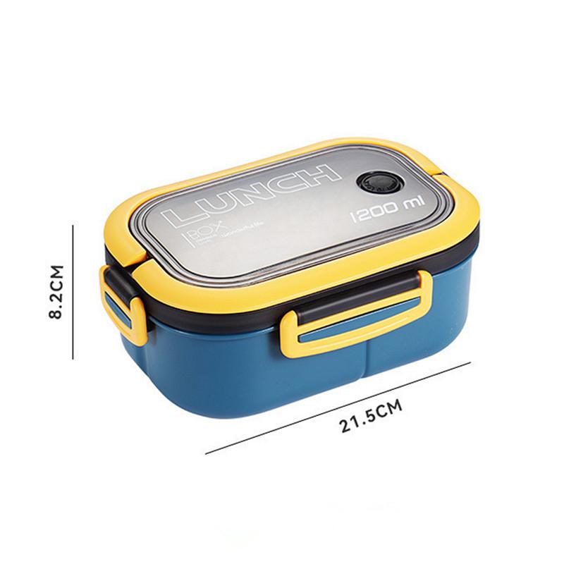 Double-layer Lunch Box Bag Portable Compartment Fruit Food Box Microwave Lunch Box With Fork Spoon Picnic Fresh Insulated Bag