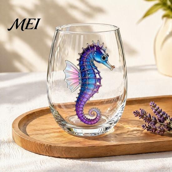 Ocean Style Bar Accessory Octopus Stemless Wine Glass, 3D Marine Animal Printed Themed Glassware Borosilicate Glassware, for Cocktails And Home Unique