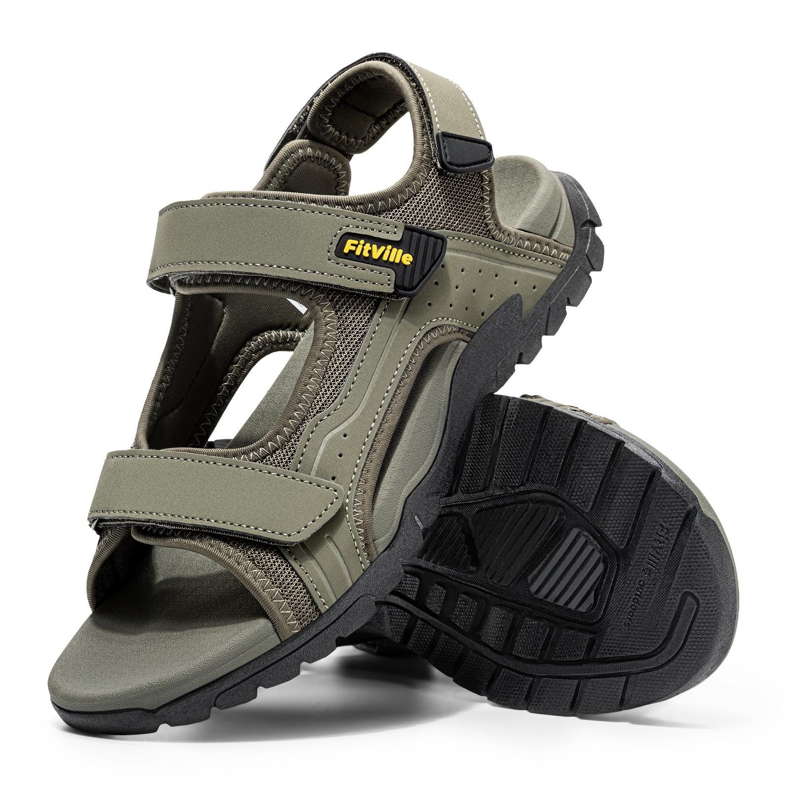 Fitville Men`S Sandals Orthopedic Wide Hiking