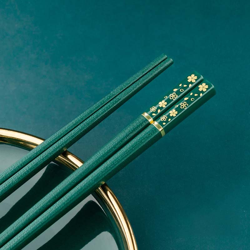 

5/10 пар устойчивых к высоким температурам японских палочек для еды Сакуры, антибактериальные, противоскользящие, многоразовые палочки для еды для суши, посуда 5pair