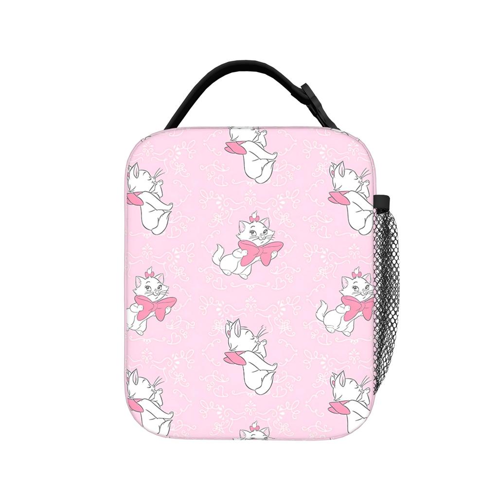 Maries Cat Insulated Lunch Bags Cooler Bag Reusable,Meal Container Cute Kitten Anime Large Tote Lunch Box Food Bag