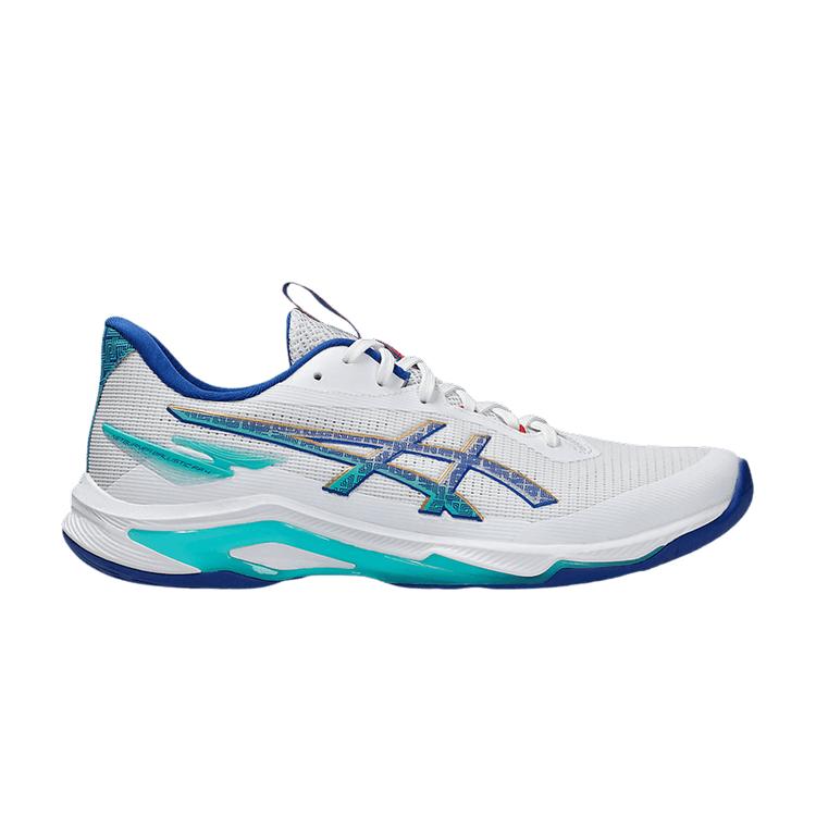 

ASICS Netburner Ballistic FF 4 White Blue Unisex Sneakers 1051A096-960 40.5