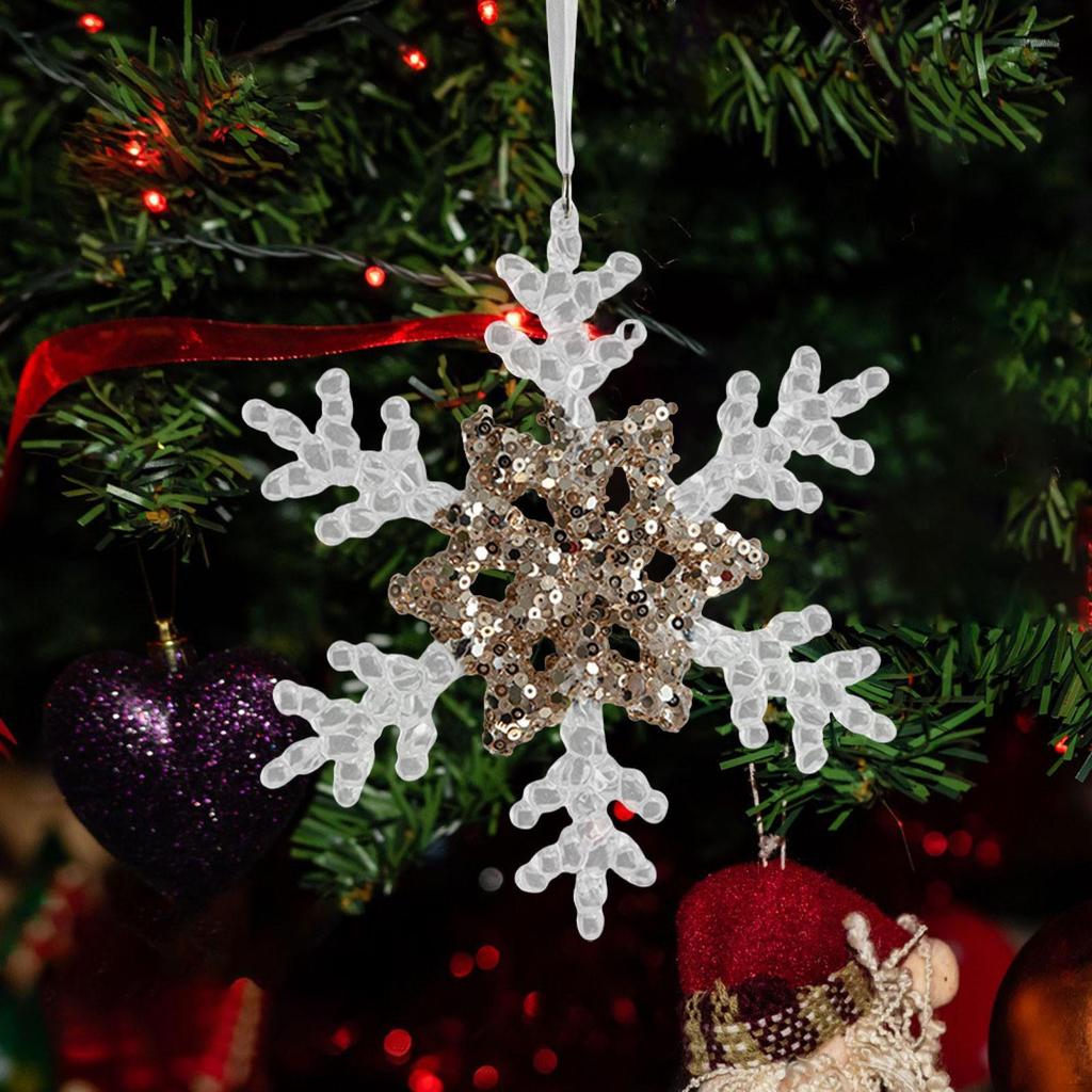 Christmas Tree Pendant Acrylic Ornament Sequin Xmas Decoration Winter Theme for Nursery