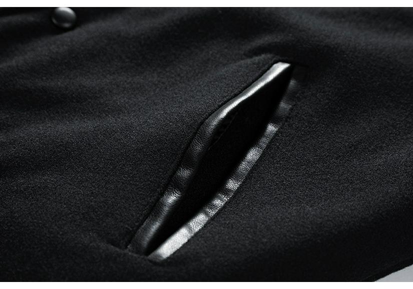 Herren Herbst/Winter Baumwollgepolsterte Woll-Baseballkragenjacke, Übergröße