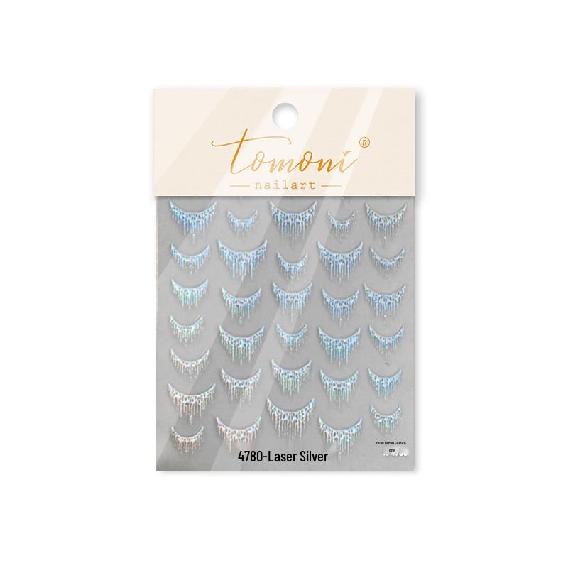 

Наклейки для ногтей с горячим тиснением Tomoni – Трендовый японский канцелярский стиль с кисточкой и акцентами французского маникюра