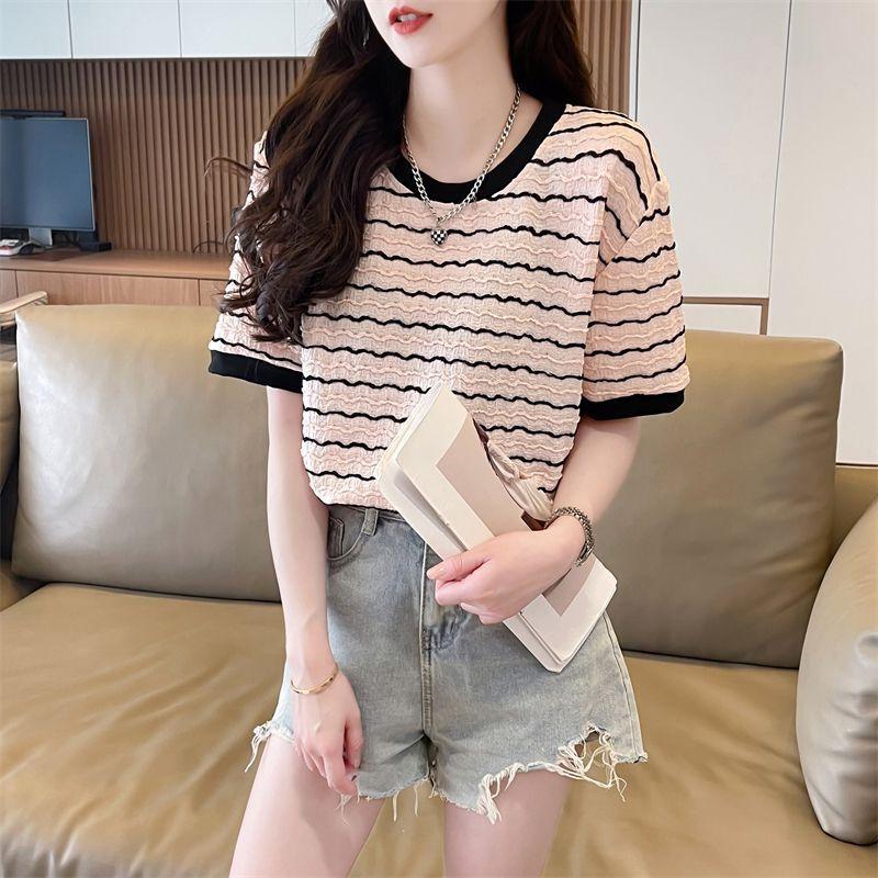 Loose Casual Versatile Short-sleeved T-shirt for Women Summer New Design Round Neck Top