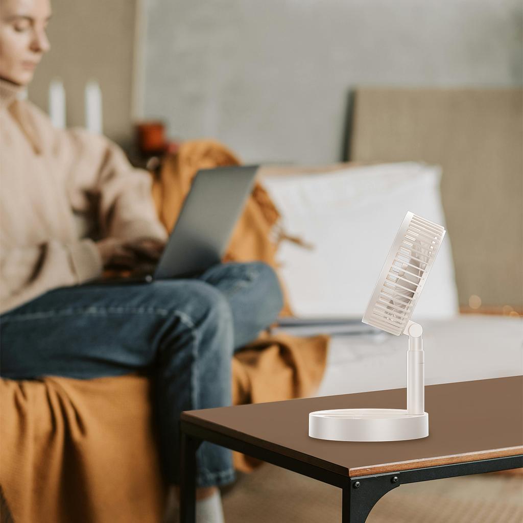 1PC Portable Folding Telescopic Floor Fan 1 Wind Speed Adjustment USB Mini Summer Silent Student Desktop Table Fan