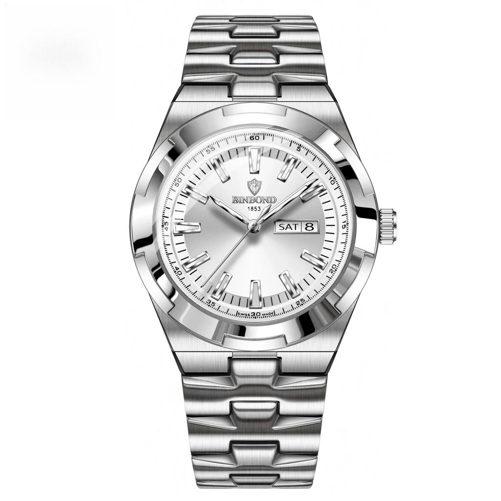 New Luxury Quartz Man Wristwatch Sport Men Watches Waterproof Luminous Date Week Stainless Steel Men's Watch Male Reloj