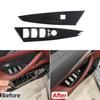 Glossy Black ABS Window Lift Switch Button Trim For BMW 4 Series Convertible 20+