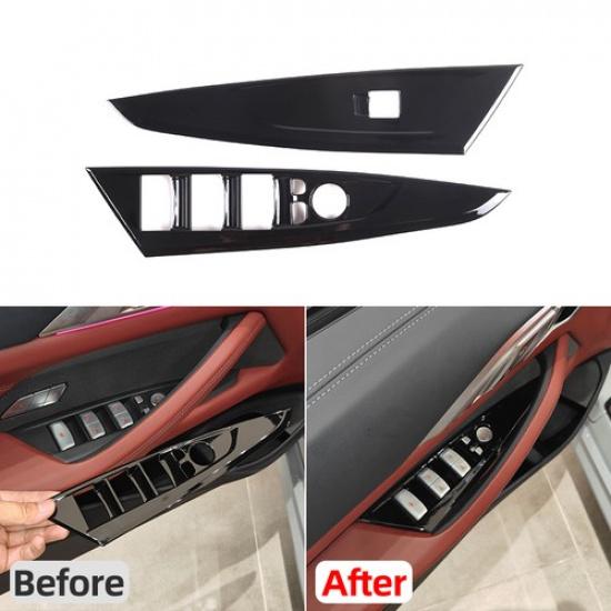 Glossy Black ABS Window Lift Switch Button Trim For BMW 4 Series Convertible 20+