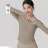 Ladies' Slim-Fit Long Sleeve Yoga Top: Stand Collar, Half Zip, Perfect for Autumn/Winter Pilates & Fitness.