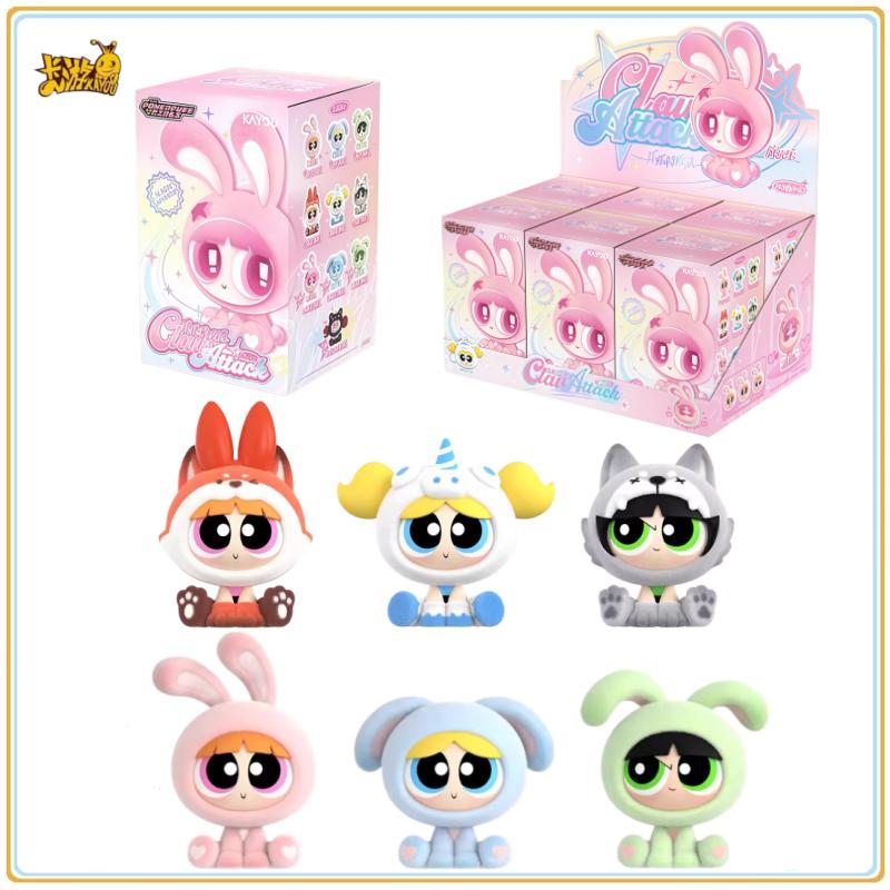 Original KAYOU The Powerpuff Girls Spinning Claw Claw Attack Force Series Blind Box Anime Character Collection Toy Gift