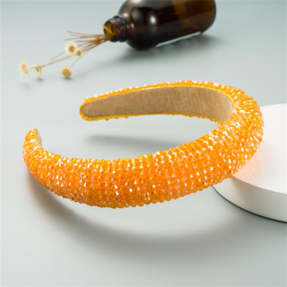 Solid Crystal Beads Hairbands For Women Girls Hair Hoop Headwear Fashion Clolorful Handmade Headbands Female Hair Bands
