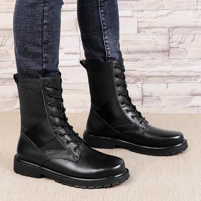 Newest Military Tactical Ankle Boots Men Outdoor Genuine Leather Winter Fur Warm Man Boots High Top Army Casual Luxury Black Shoes