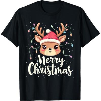 Vrolijk Kerstmis Rendier Kerst Familie Viering Plezier T-shirt