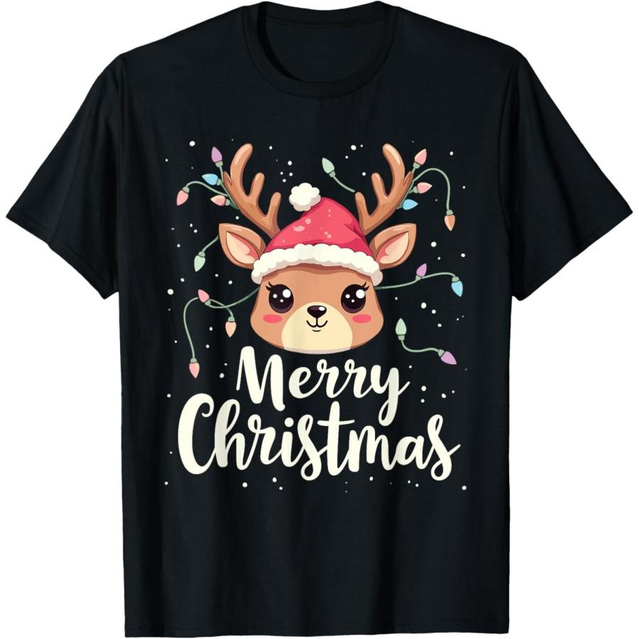 

Счастливого Рождества Олень Рождество Семейное Торжество Веселая Футболка XXXXXL чёрный