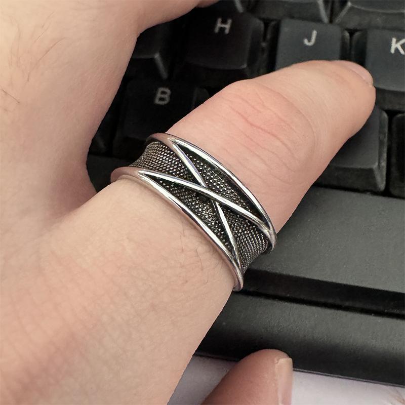 Retro Zaman Mekan Goku Black Yüzük Punk Gotik Açık Yüzük Erkekler İçin El Yapımı Unisex