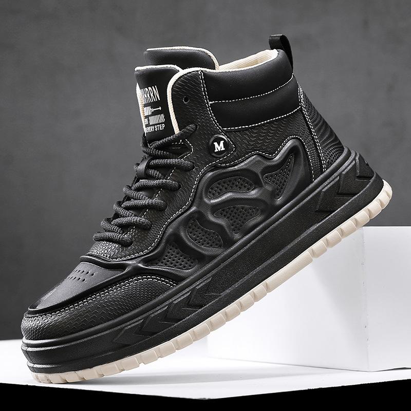 Men's Shoes New Autumn Versatile High-top Board Shoes, Adolescent Students Sports and Leisure Shoes, Men's Thick Soles Increase In Height