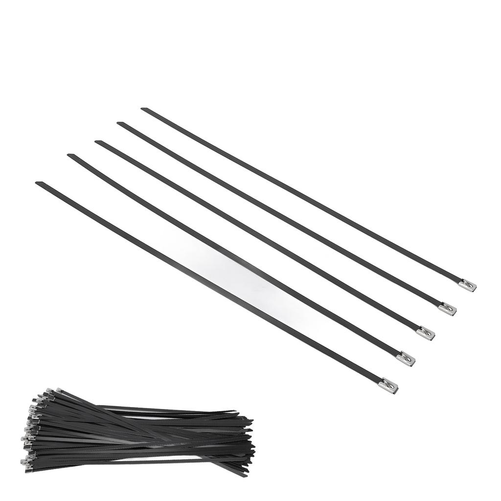 100 Stück 304 Edelstahl Kabelbinder Selbstverriegelnd Schwarz Kabelbinder für Schiffsetikett Kabelbaum