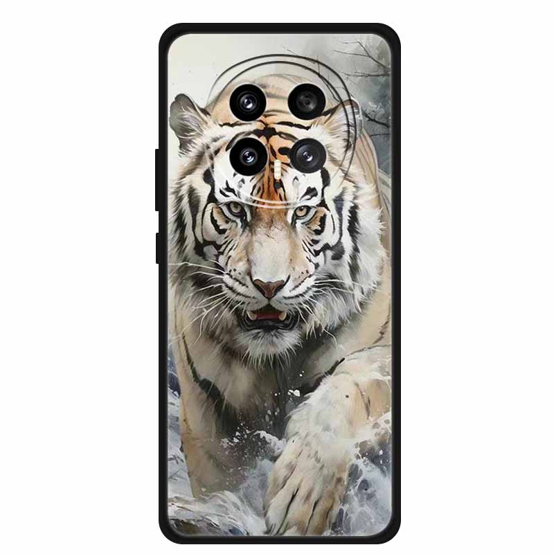 Mobile Phone Protective Case For Honor Magic8 5G Floral Painted Soft Black Silicone Back Cover For Honor Magic 8 2025 Case Funda