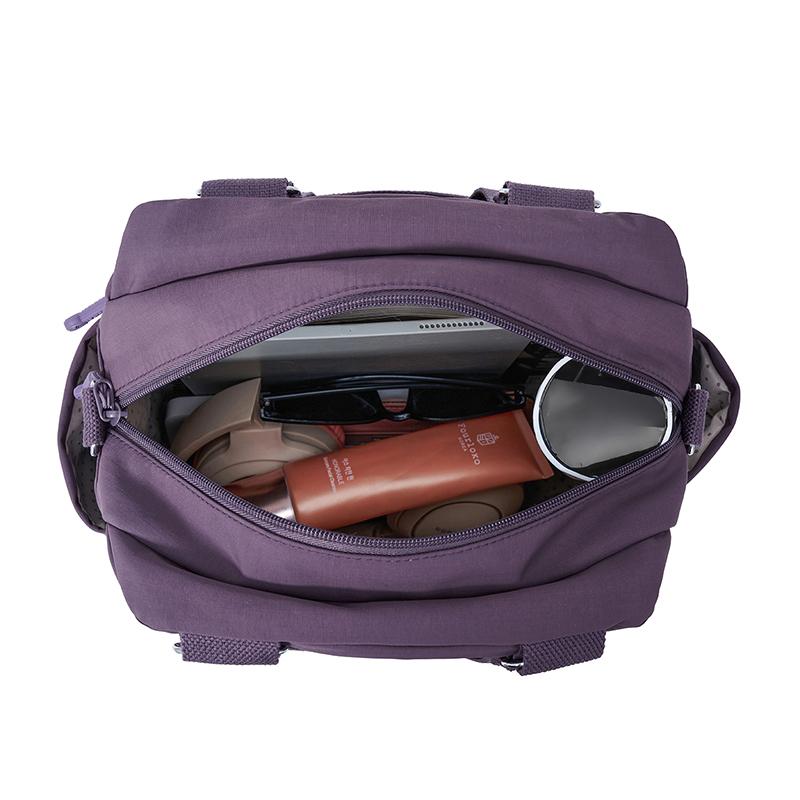 Borsa a tracolla in nylon multitasche da donna, borsa a spalla leggera con tracolle