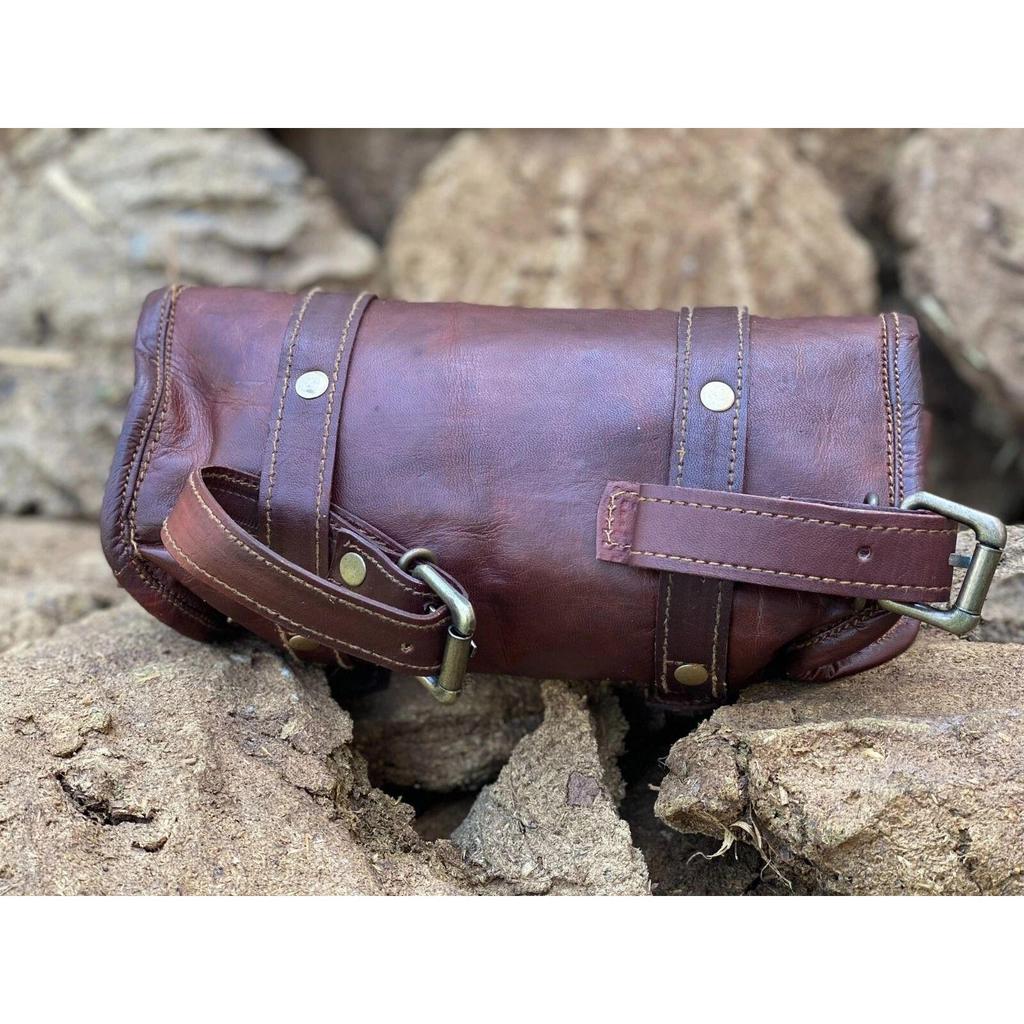 Saddlebags Motorcycle Mount Pouch Brown Leather Bags Panniers Saddle Bag Side