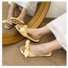 Women Summer Outdoor Sandals 2026 Summer Fashion Round Toe Bow-knot Non Slip Flat Slippers Lightweight Soft Bottom Beach Shoes