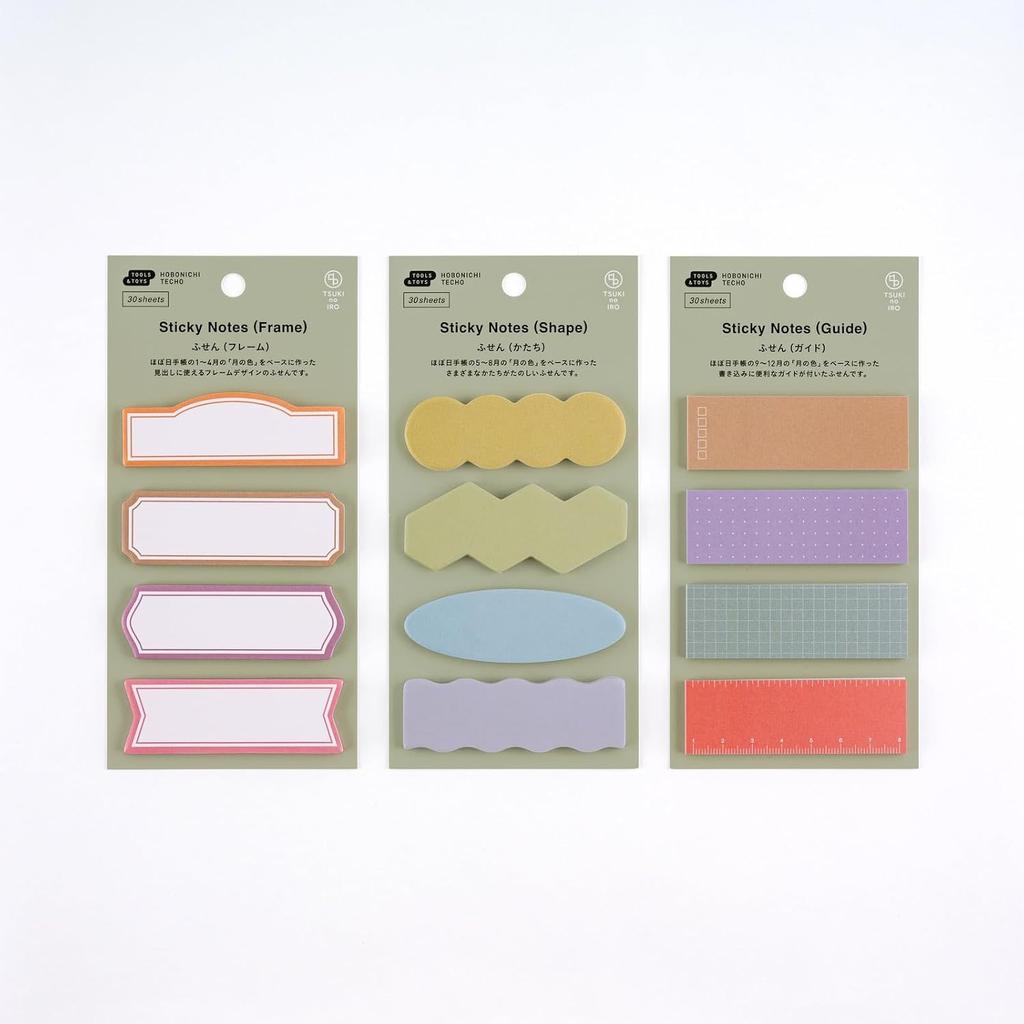 Hobonichi Hand Planner Tsuki No Iro Sticky Notes  Shape  6.9 3.35 Inches  Pack 1