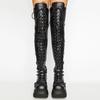 Autumn Winter Platform Long Boots for Women Over-the-knee Boots Cosplay Gothic High Wedges Women Platform Boots Botas Para Mujer