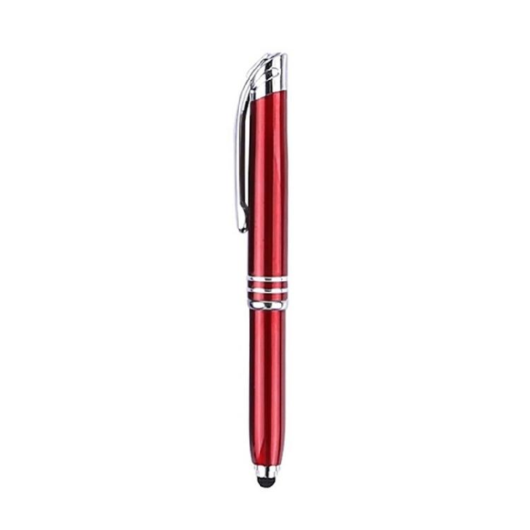 

Business Grade Ballpoint Pen Offering LED Illumination And Stylus Utility For Efficient Note Taking In Dim Areas красный