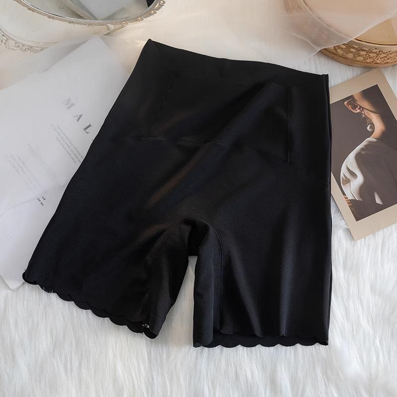 Seamless high-waisted safety shorts for women, anti-exposure, summer thin underwear, plus-size tummy control leggings, ice silk hot-selling item