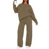 Women's Crewneck Sweatshirt and Jogger Pants Set for Fall Winter Casual Wear