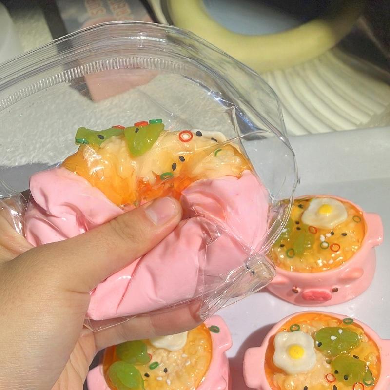 1 Piece Little Pig Instant Noodles Bowl  Soft Adhesive Toy Antistress Taba Happy Game Pinching Toys Tpr Slow Rebound Gift