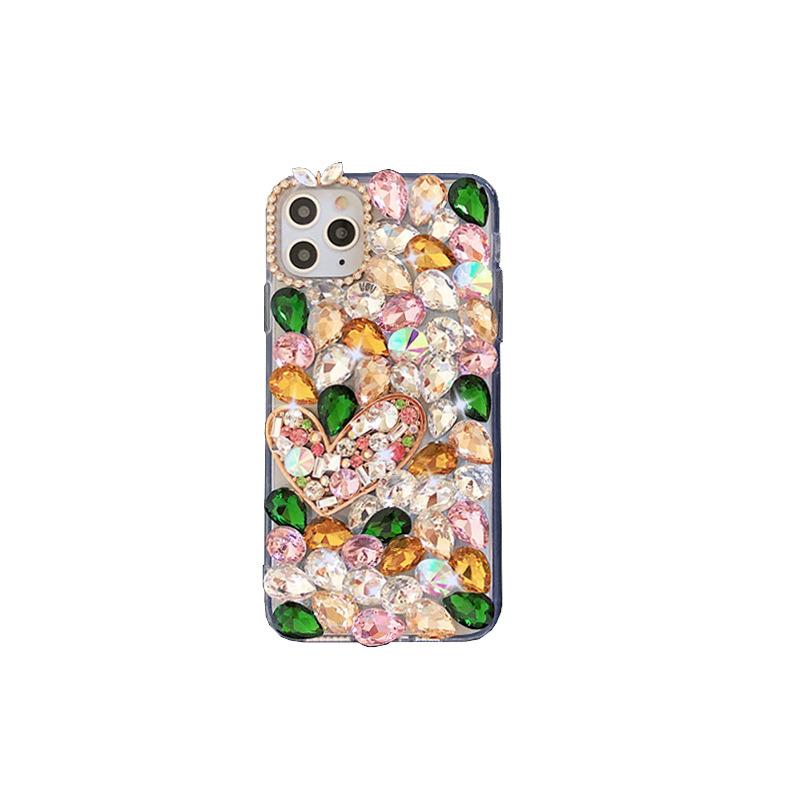 Iphone17Promax Case Is Suitable For Apple 16 Rhinestones 14 Love 14 Dazzling Colors 11 Pro High-End