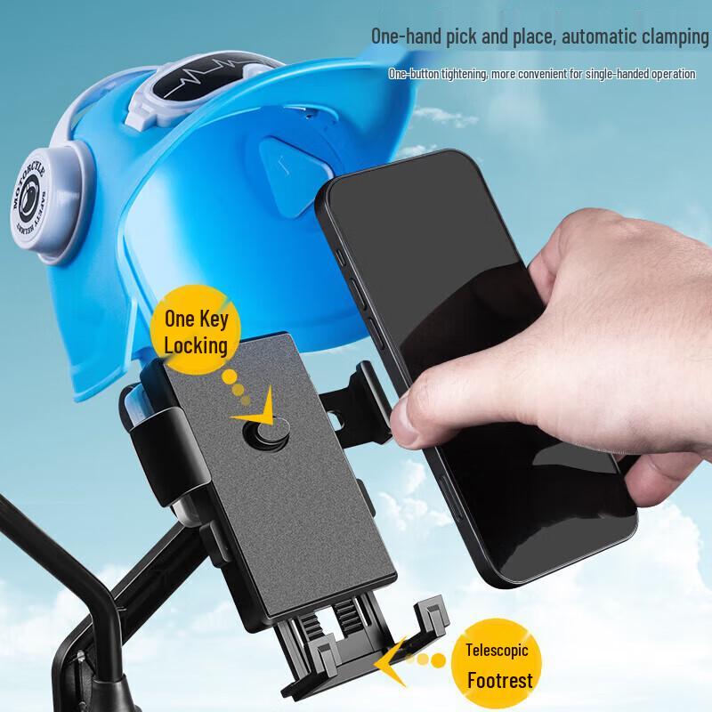 Electric Vehicle & Bike Phone Holder with Battery for Motorcycle and Bicycle Navigation