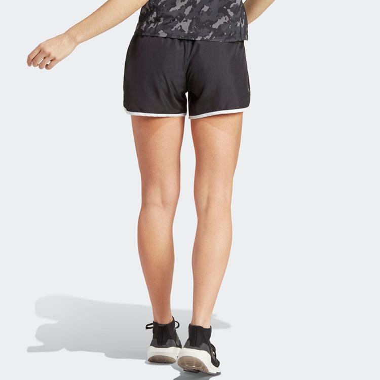 Adidas Three-Stripe Elastic Waist Sports Shorts Women Bottoms Black IC5184