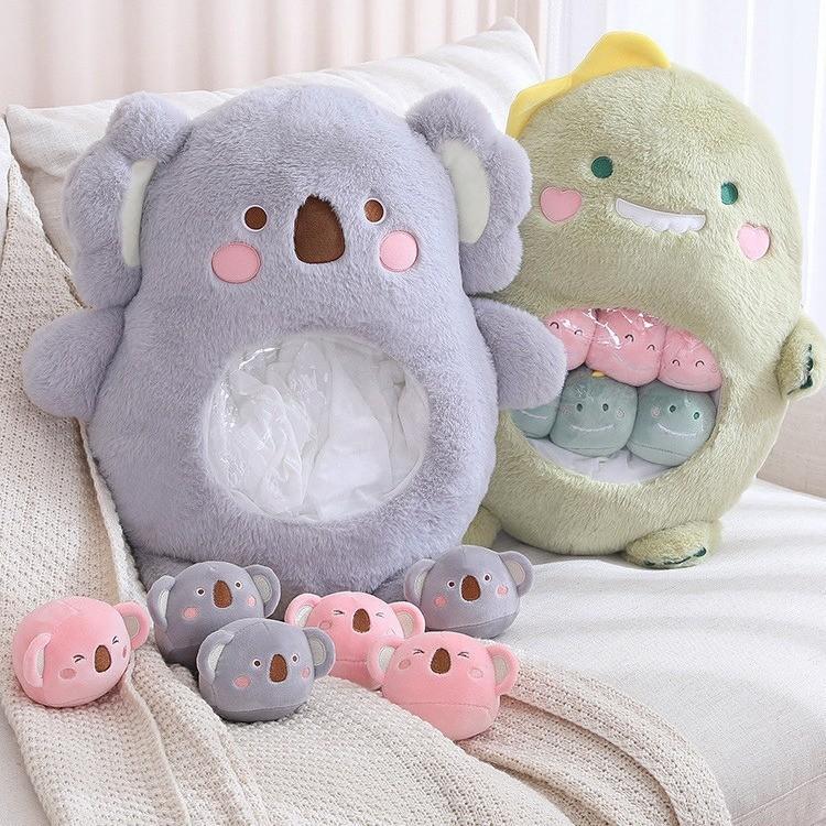 Panda Plush Animal Collection Bag Dinosaurs Doll Rabbits Toy Koala Gift Birthday
