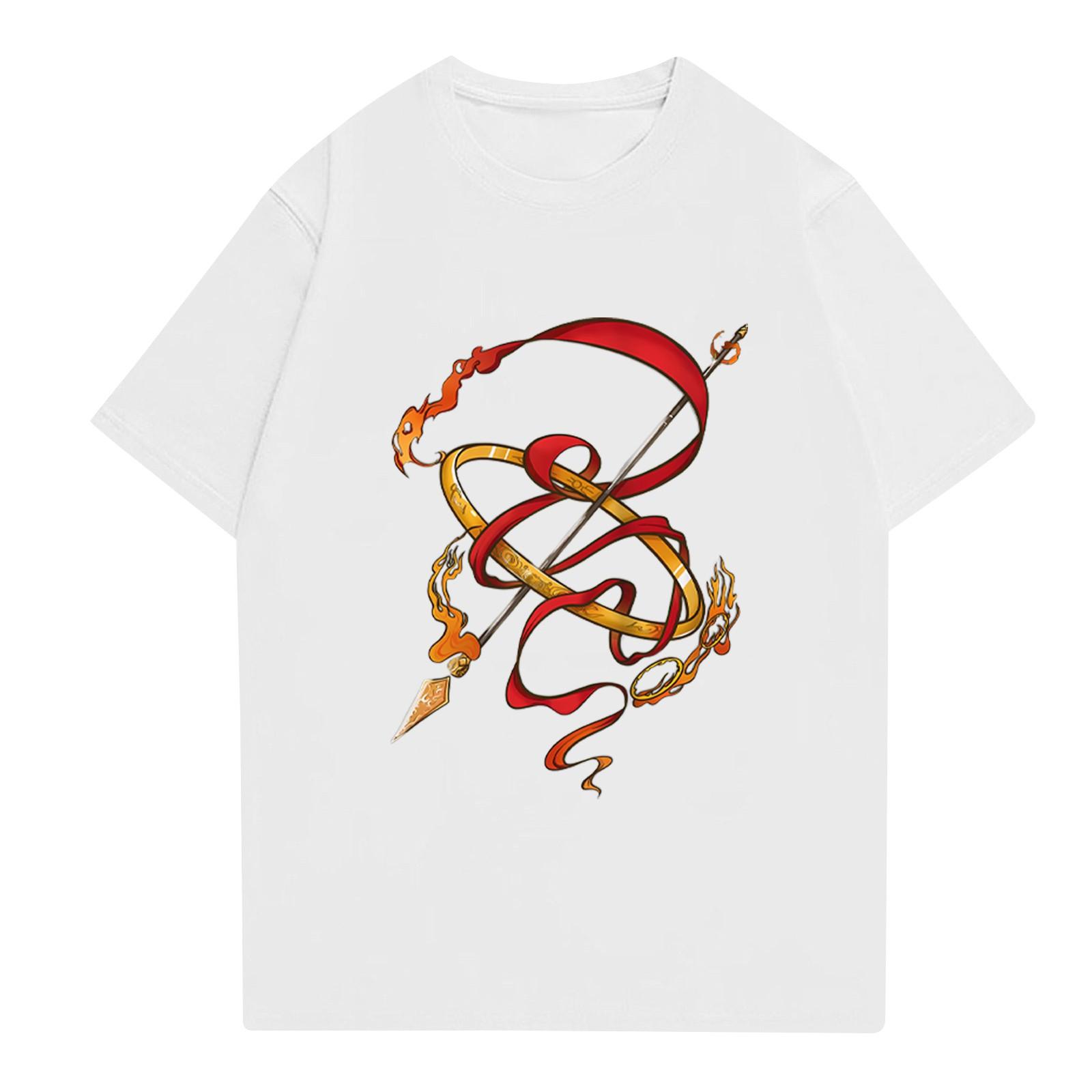 

Женская повседневная футболка с круглым вырезом и короткими рукавами с принтом XL