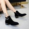 Bocanci de damă din piele scamosată Bocanci casual Bocanci scurți de lux cu strasuri Bocanci cu platformă antiderapantă pentru femei Fermoar lateral Botas de gleznă