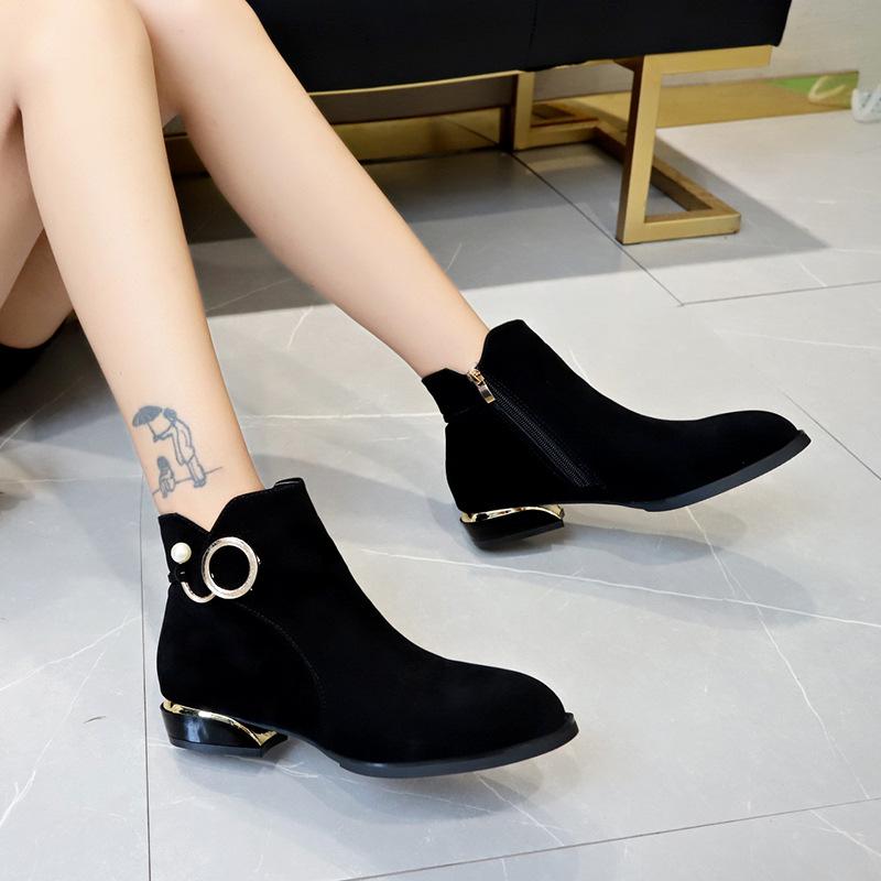 Bocanci de damă din piele scamosată Bocanci casual Bocanci scurți de lux cu strasuri Bocanci cu platformă antiderapantă pentru femei Fermoar lateral Botas de gleznă