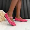 Scarpe Basse da Ballerina in Rete da Donna Mary Jane Slip-On Casual Traspiranti Ballerine da Donna Estive Punta Quadrata Chiusa Mary Jane Scarpe Eleganti