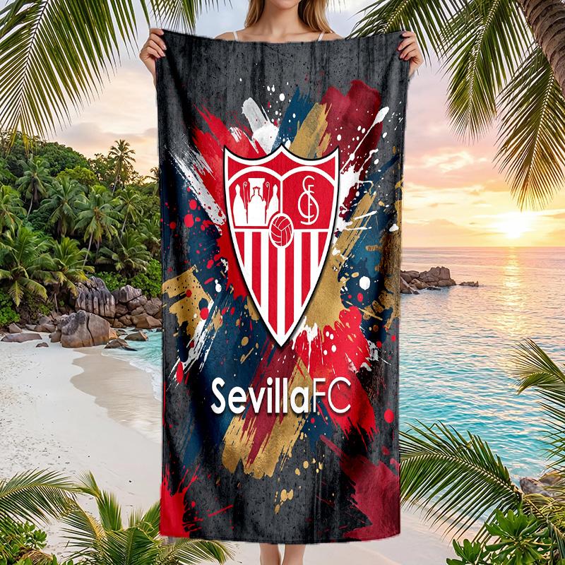 Sevilla FC Aufdruck Schnelltrocknendes Strandtuch Mikrofaser Saugfähig Tragbar Reise Schwimmtuch