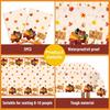 2PCS Thanksgiving Turkey Tablecloth Set, Disposable Plastic Rectangle Table Cover for Holiday Dining Decor, Festive Autumn Leaves Fall Theme, 54" X