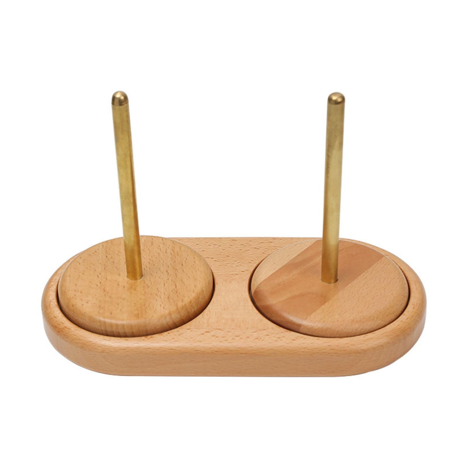 

Хрустальный держатель для пряжи Деревянная подставка для пряжи Вращающийся держатель для пряжи Стойка для вязальной пряжи [Двойной]